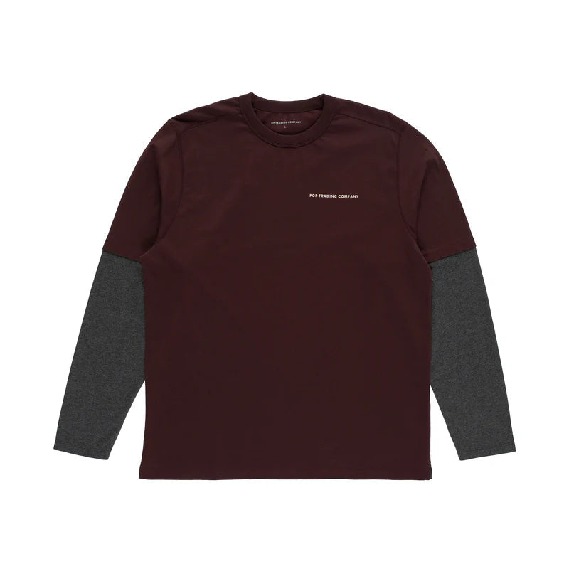 Pop Logo Sleeve T-Shirt Fudge / Charcoal, Heather