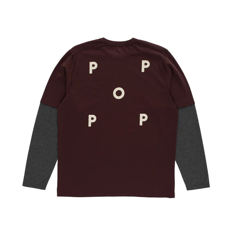 Pop Logo Sleeve T-Shirt Fudge / Charcoal, Heather