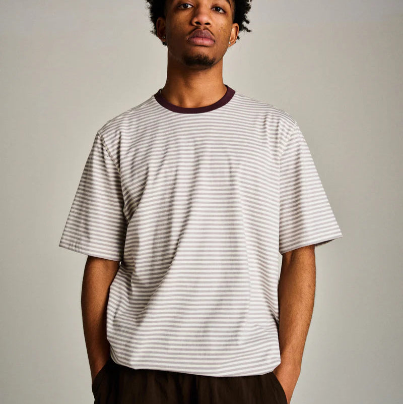 Pop Striped Logo T-Shirt / Quarry