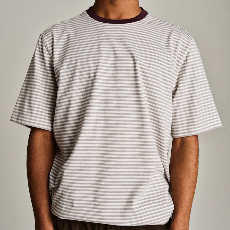 Pop Striped Logo T-Shirt / Quarry