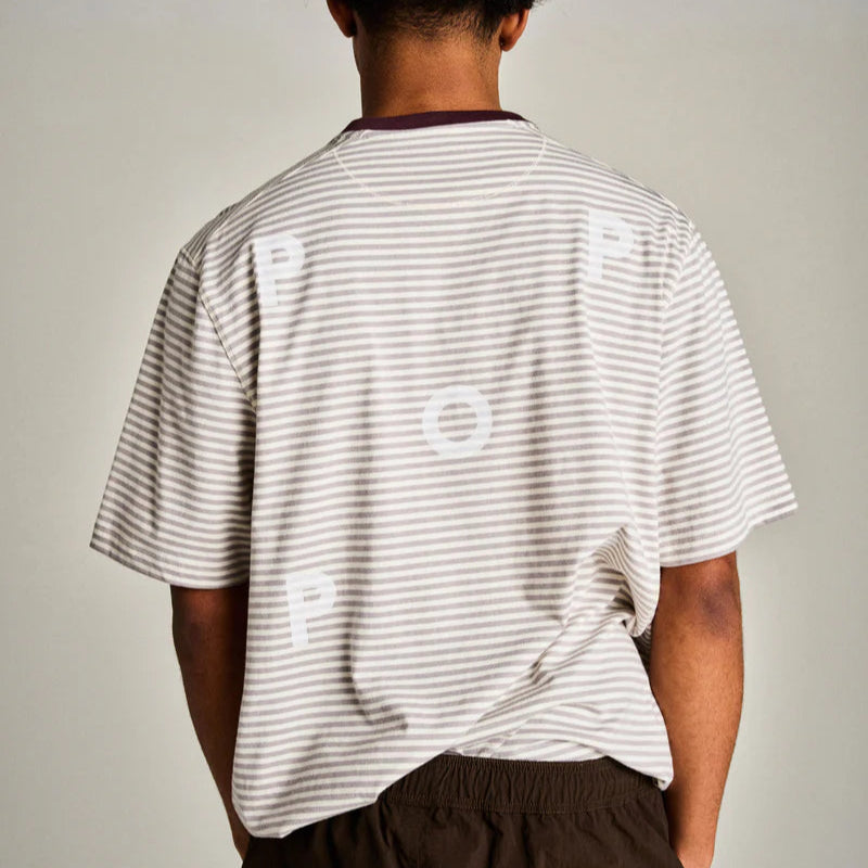 Pop Striped Logo T-Shirt / Quarry