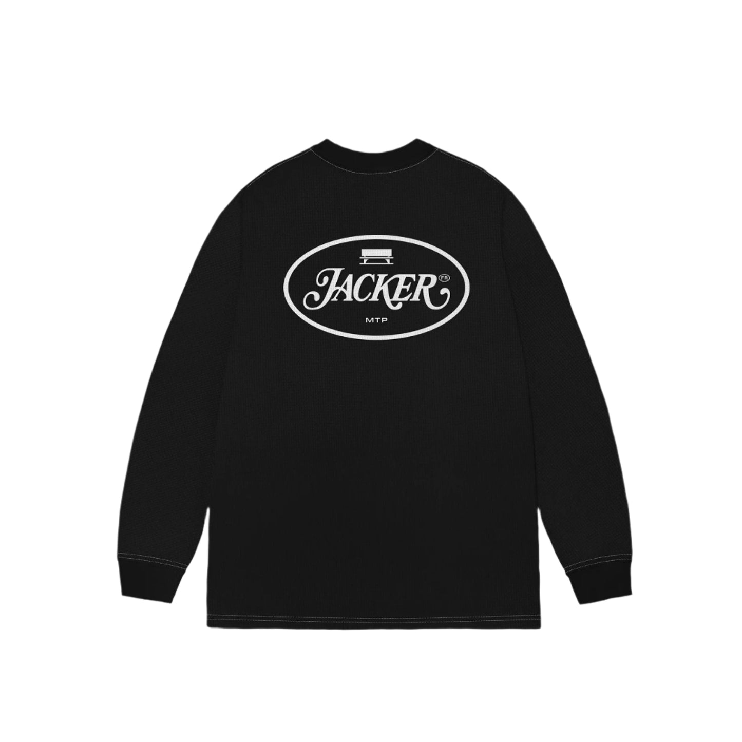 Stamp Waffle Long Sleeves / Black