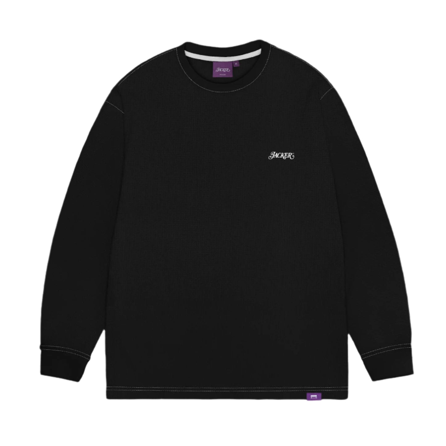 Stamp Waffle Long Sleeves / Black