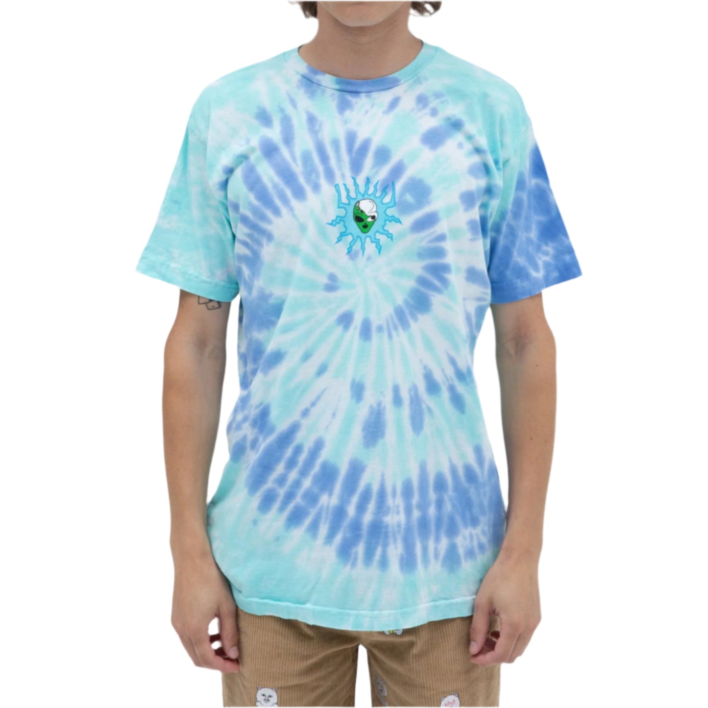 Wizard Tee / Blue, Aqua Spiral Dye