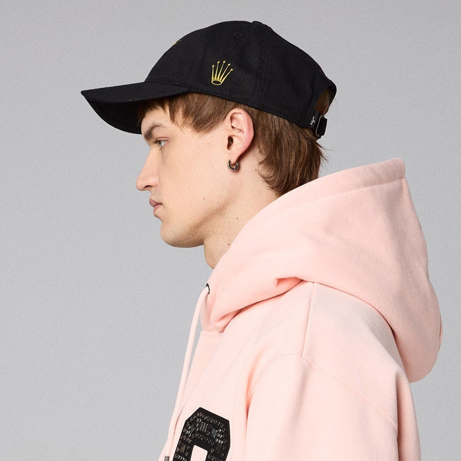 Royal Paw Curved Visor Strapback Cap / Black