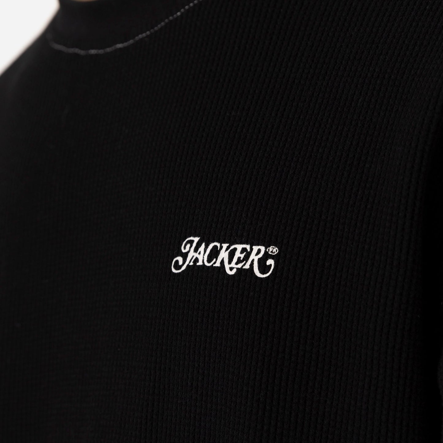Stamp Waffle Long Sleeves / Black