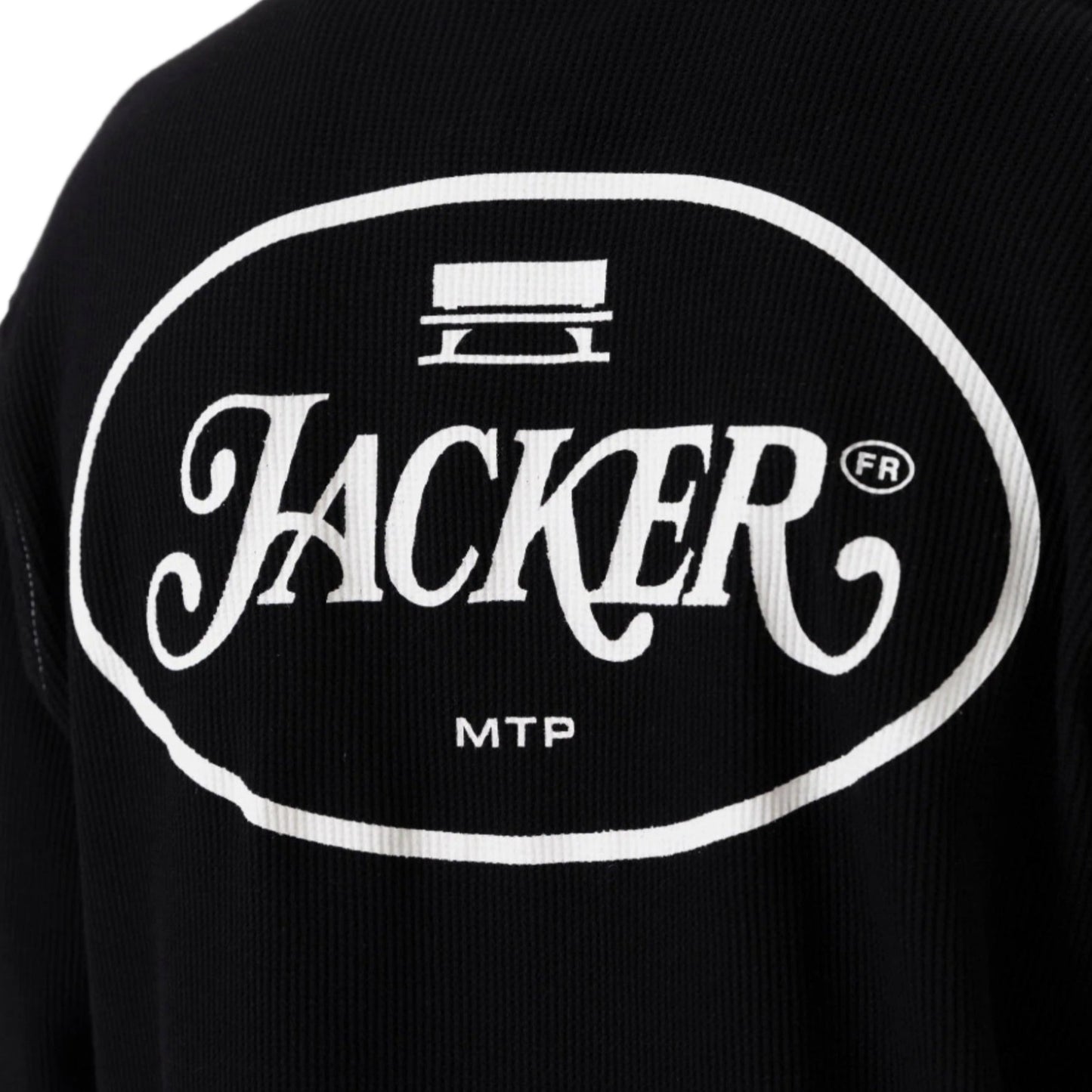 Stamp Waffle Long Sleeves / Black