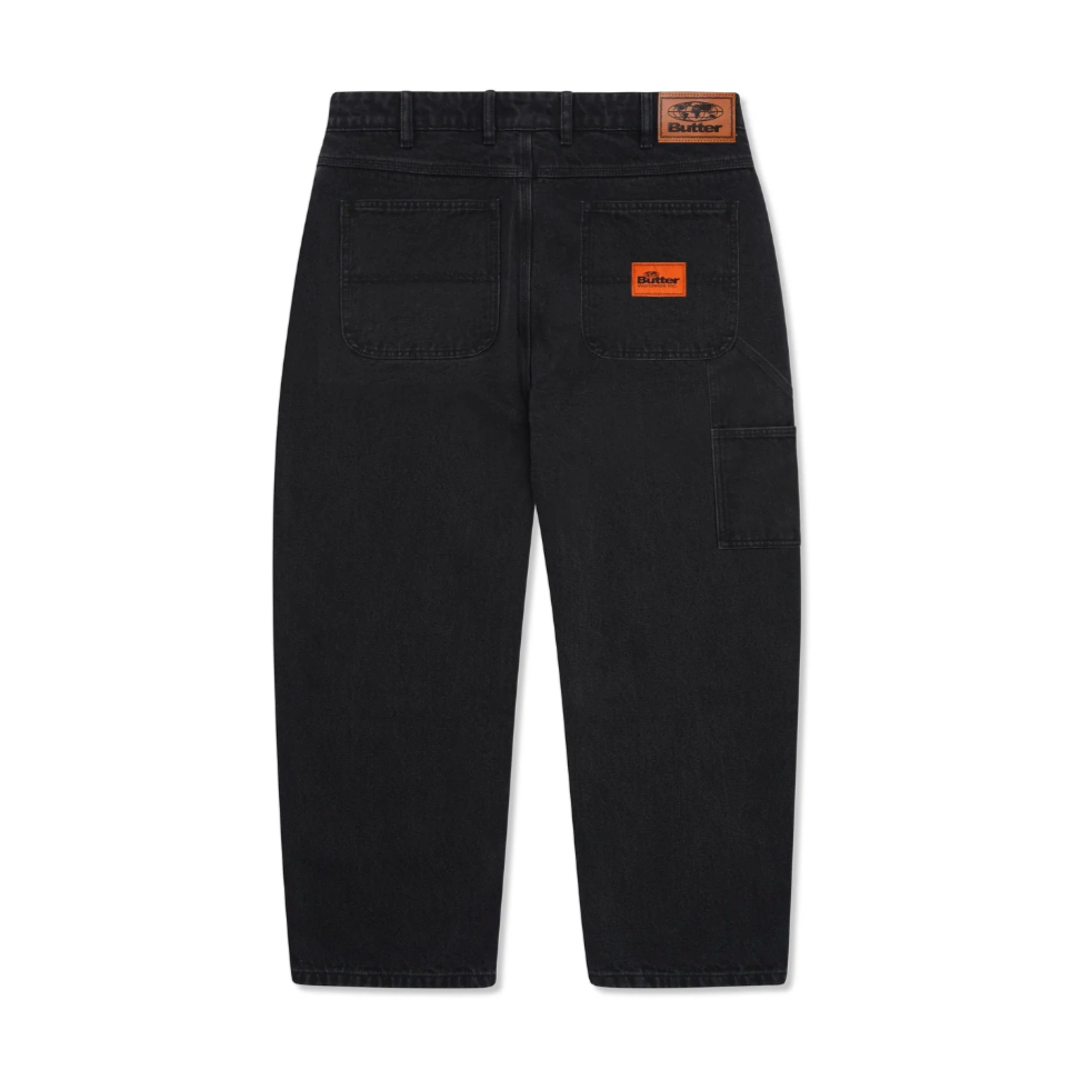 Santosuosso Double Knee Denim Jeans / Washed Black