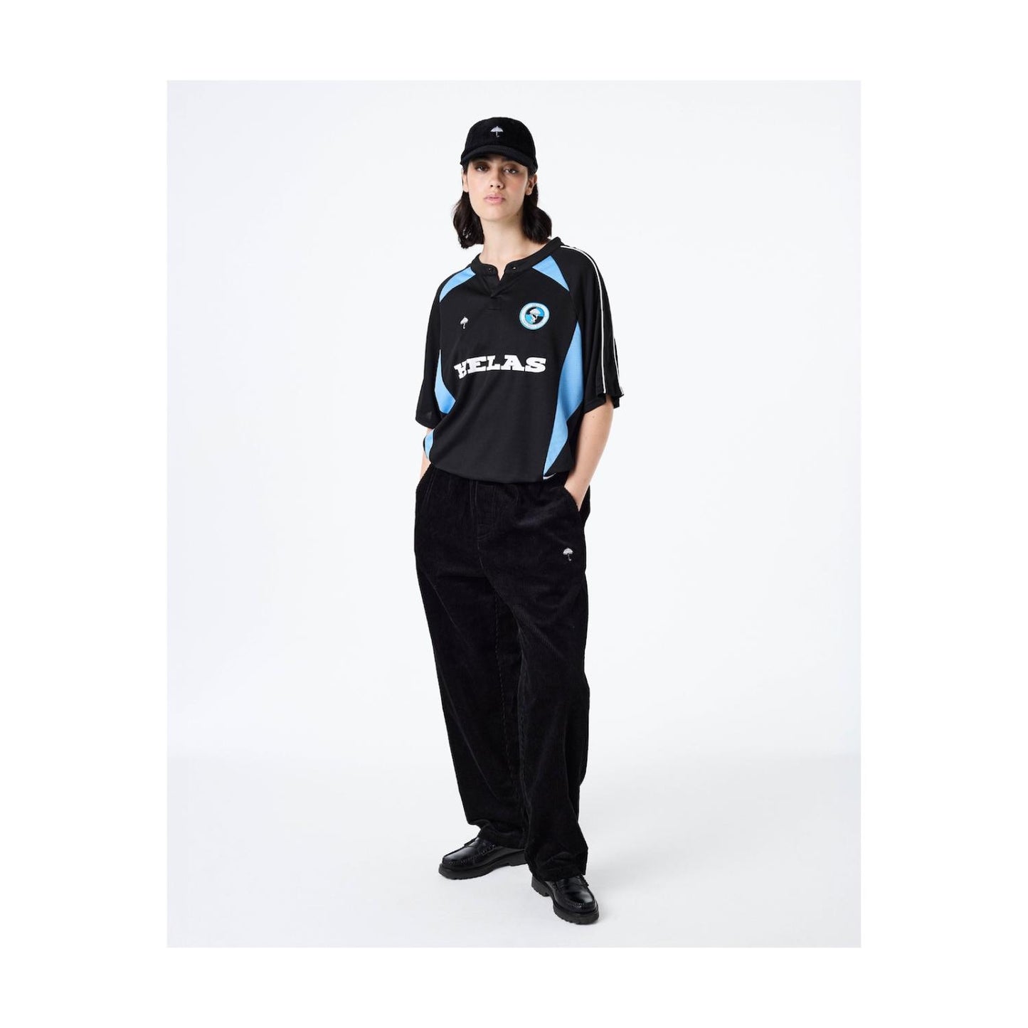 Dolphin Football Polo Black / Blue