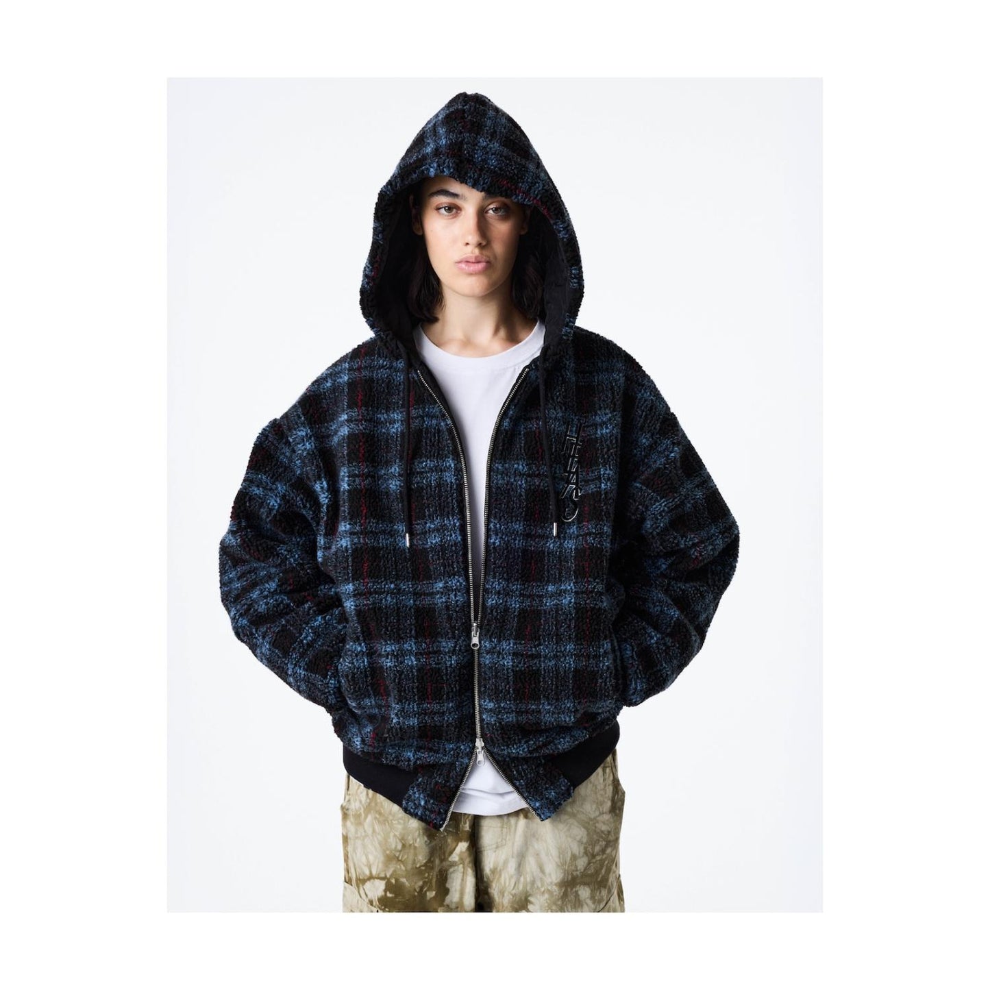 Ocaro Reversible Checkered Full Zip Jacket / Navy, Black