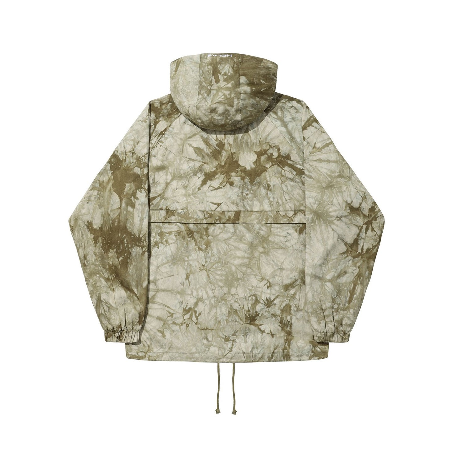 Tie Camo Hooded Quarter Zip Jacket / Beige