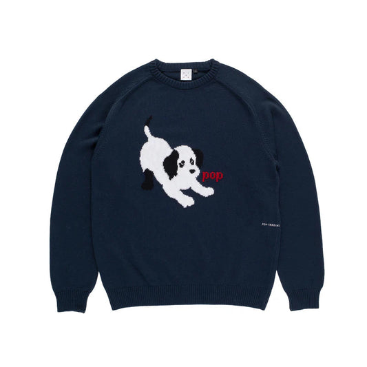 Pop Knitted Joy Crewneck / Navy