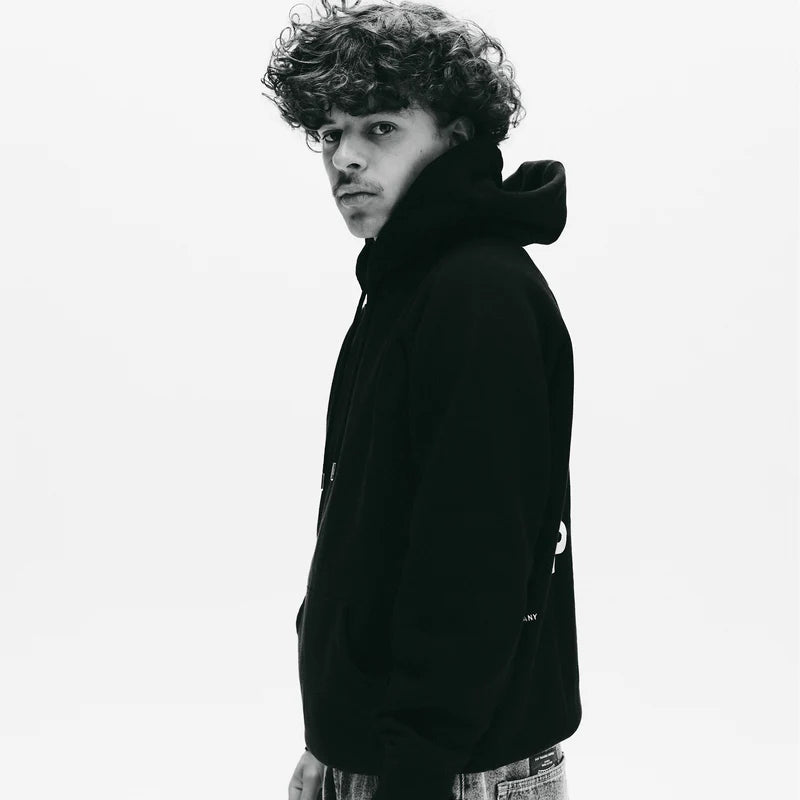 Pop Logo Hooded Sweat Black/White