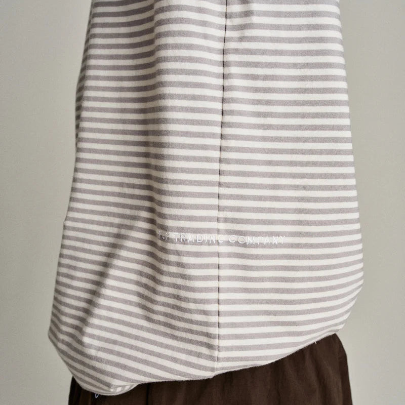 Pop Striped Logo T-Shirt / Quarry