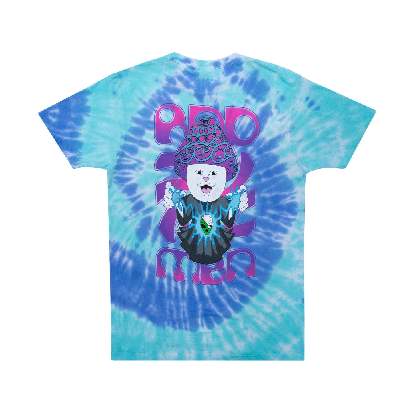 Wizard Tee / Blue, Aqua Spiral Dye