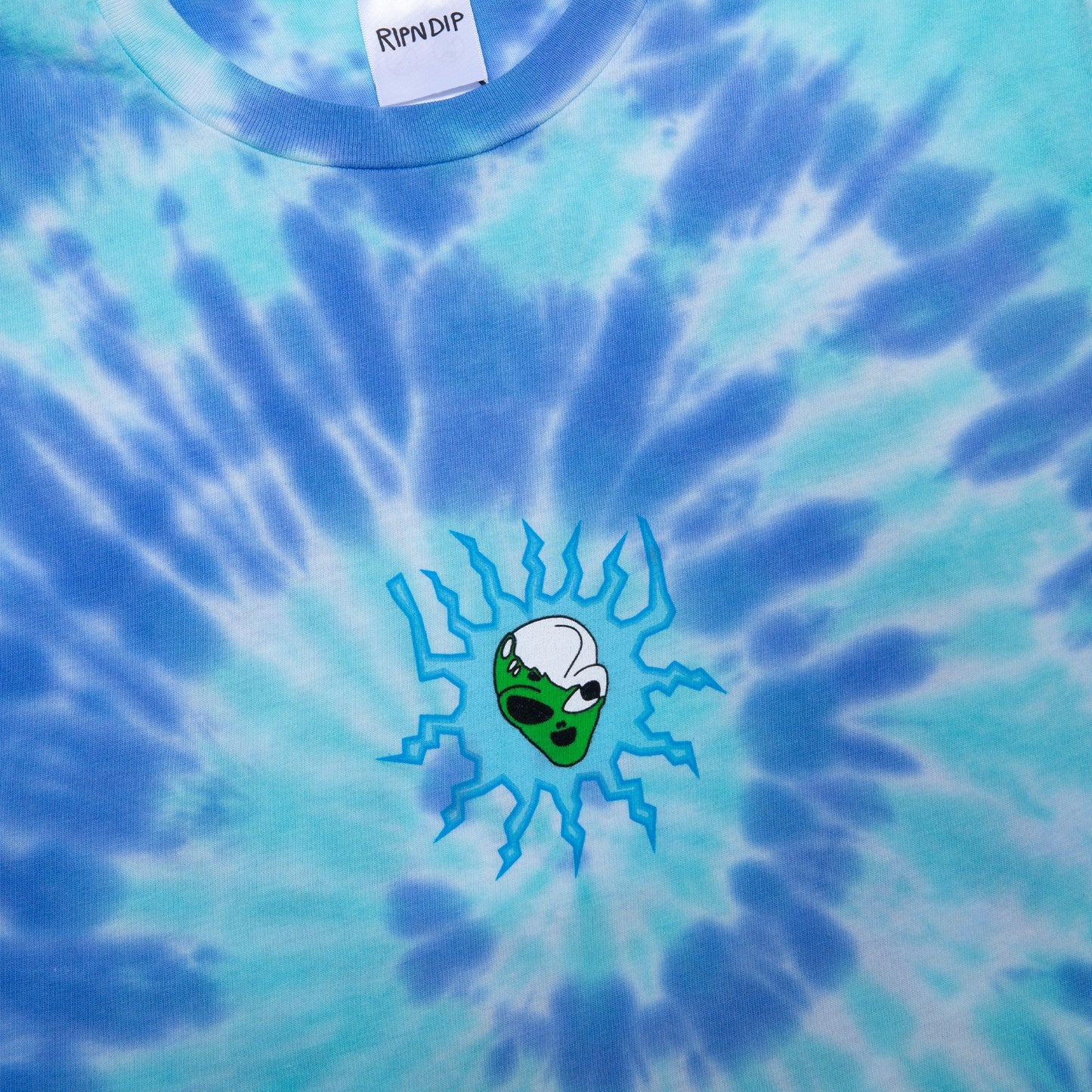 Wizard Tee / Blue, Aqua Spiral Dye