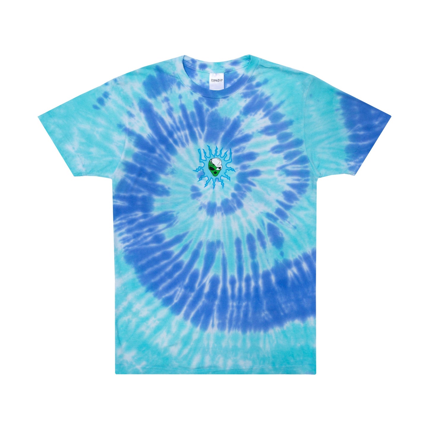 Wizard Tee / Blue, Aqua Spiral Dye
