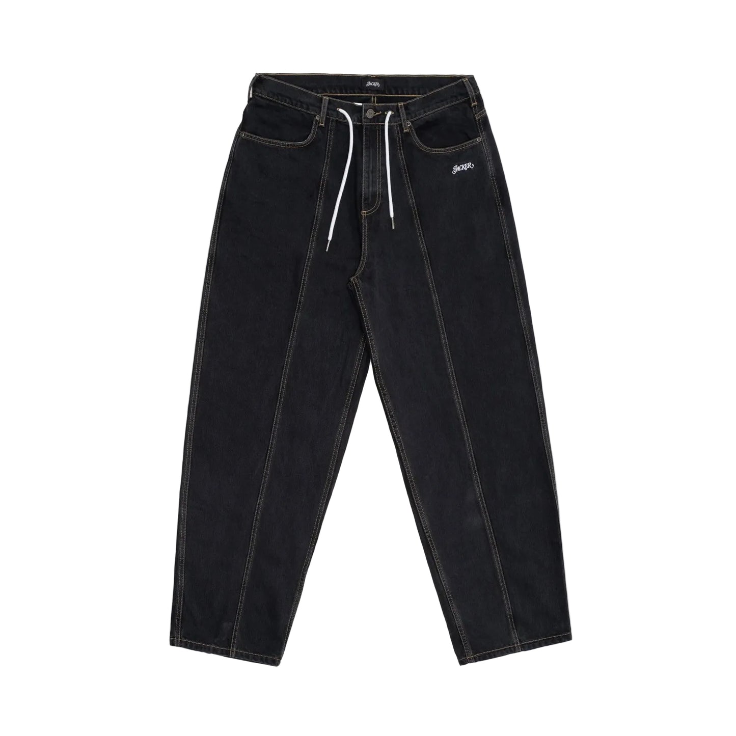 3 Stripes Dyed Denim Baggy Pant / Black