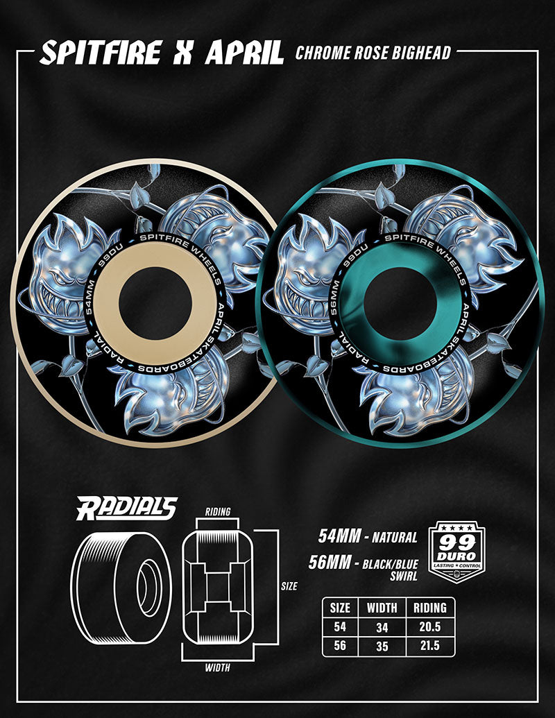April Bighead Rose Radial 99A Wheels