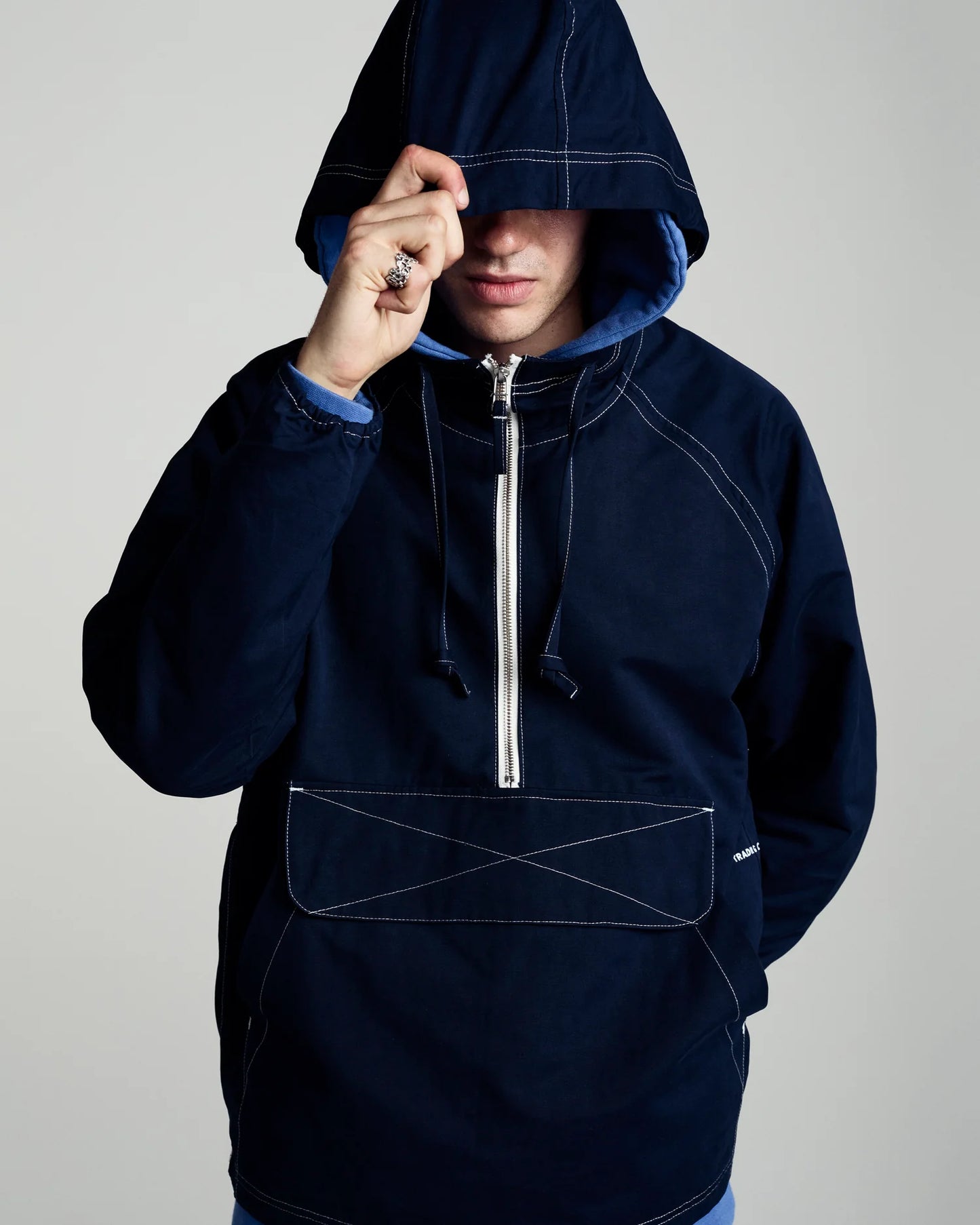 Drs Hooded Halfzip Jacket / Navy