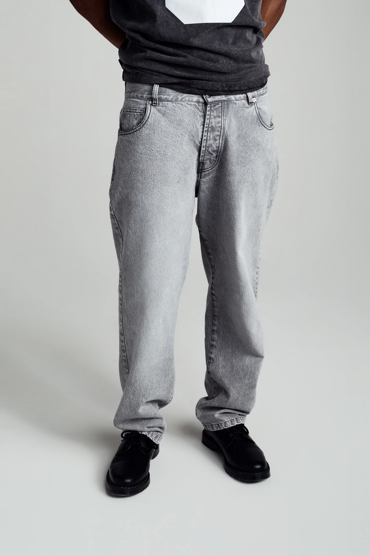 Pop Drs Denim Pants / Washed Light Grey