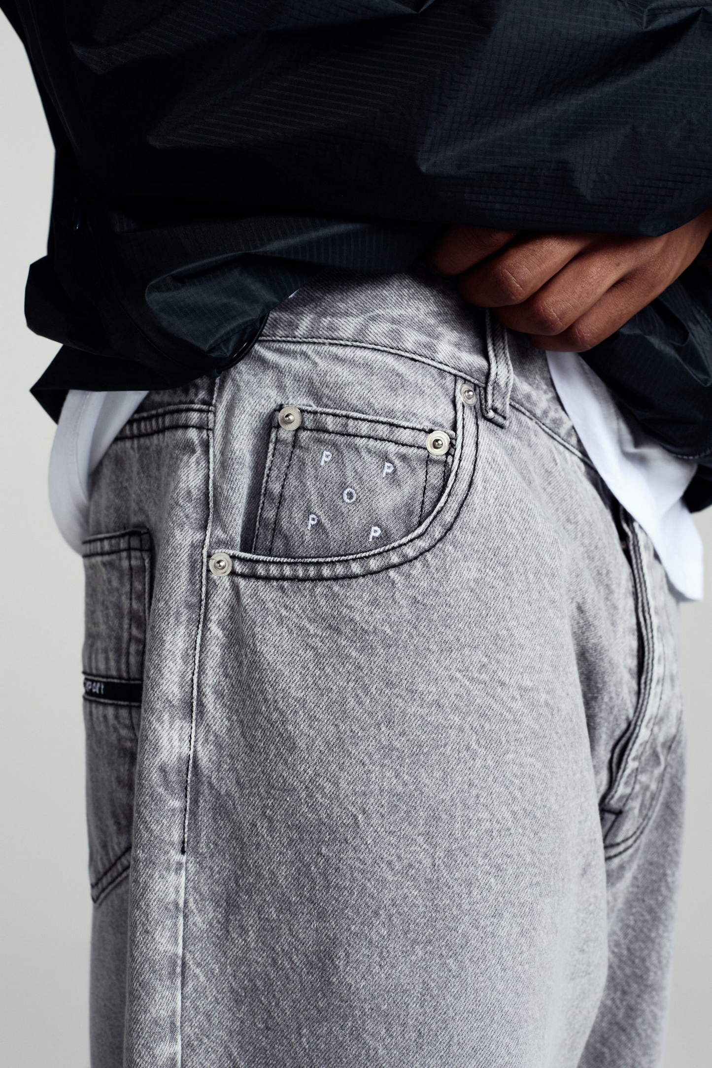 Pop Drs Denim Pants / Washed Light Grey