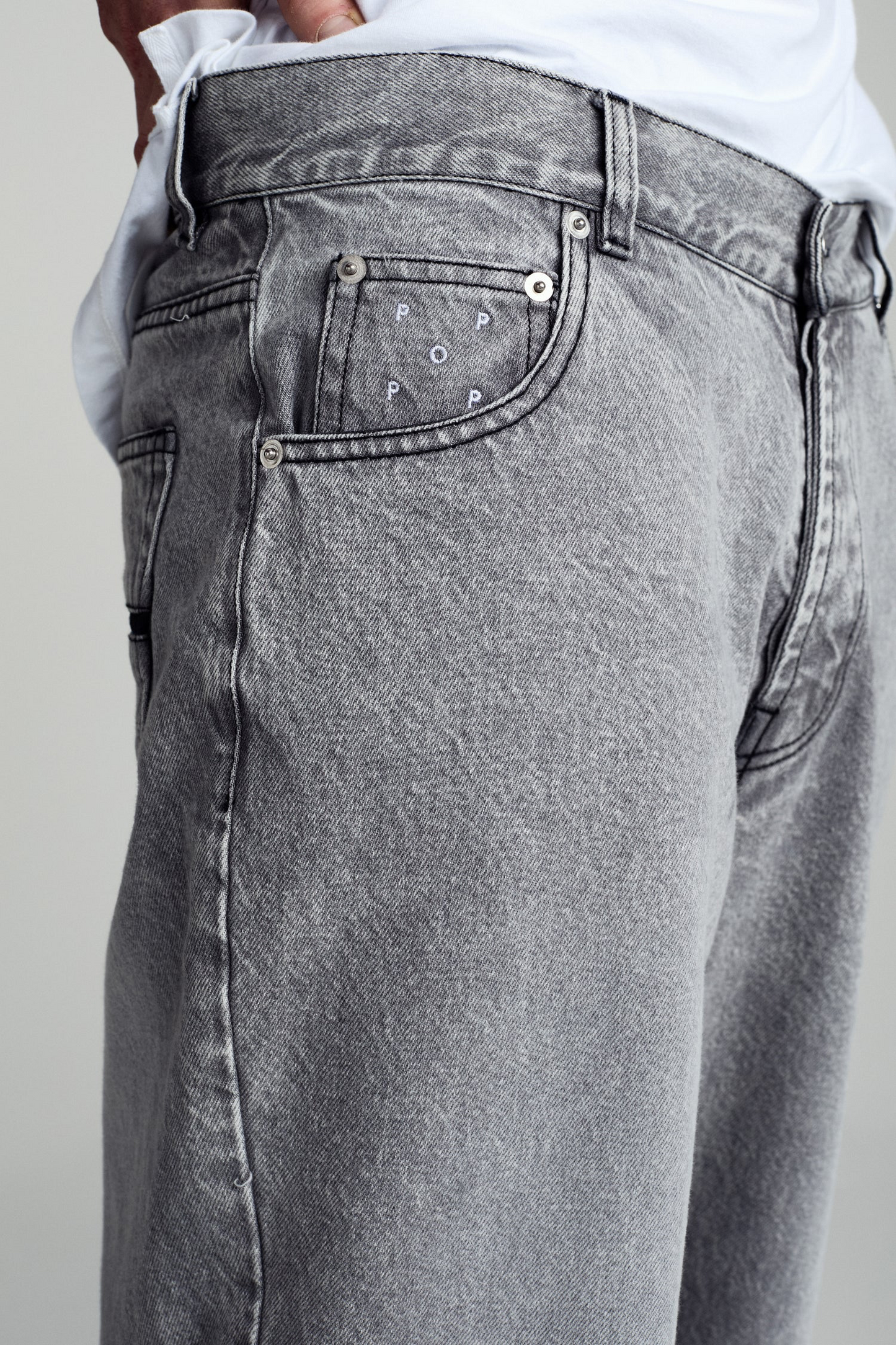 Pop Drs Denim Pants / Washed Light Grey