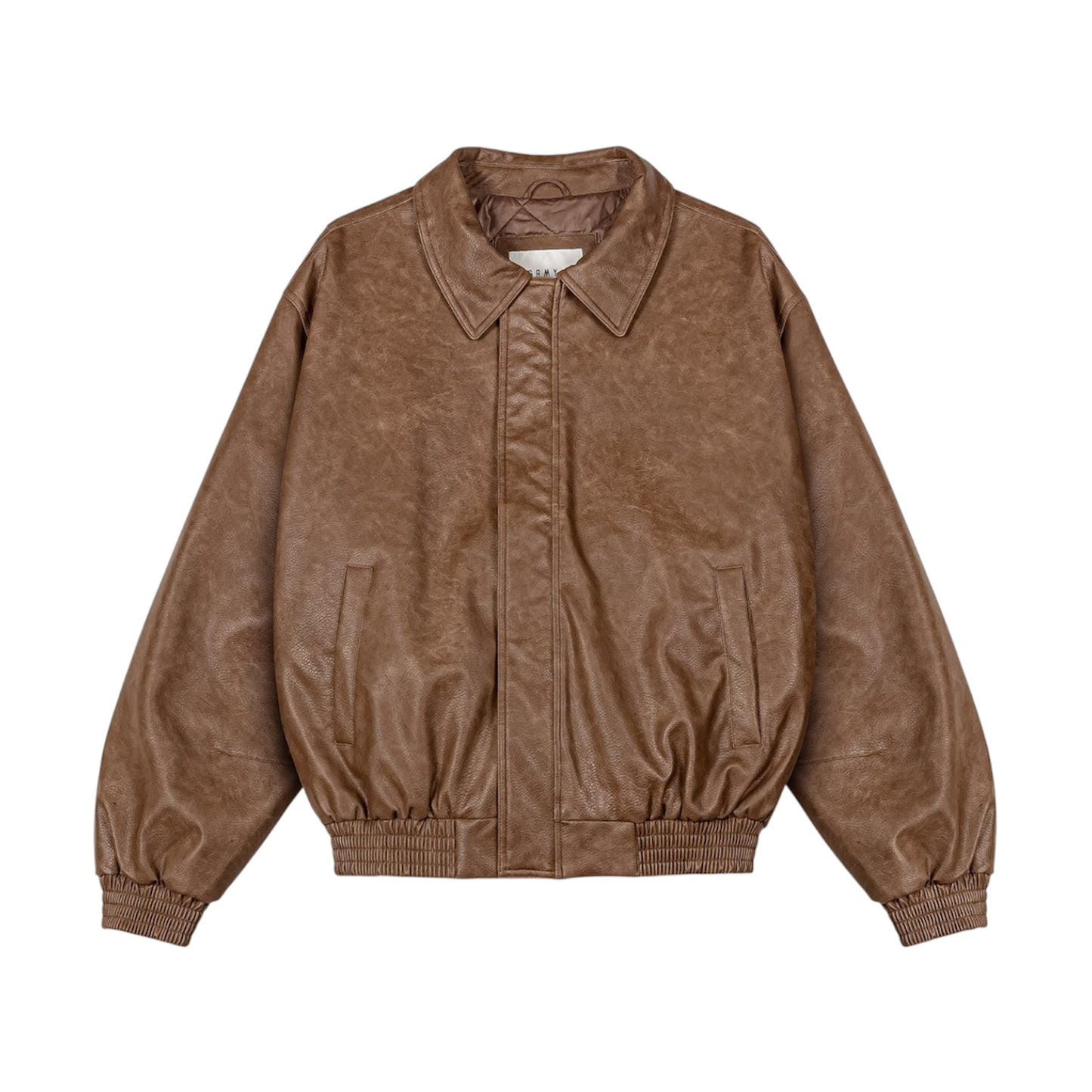 Chief Watcher Pu Leather Bomber Jacket / Brown