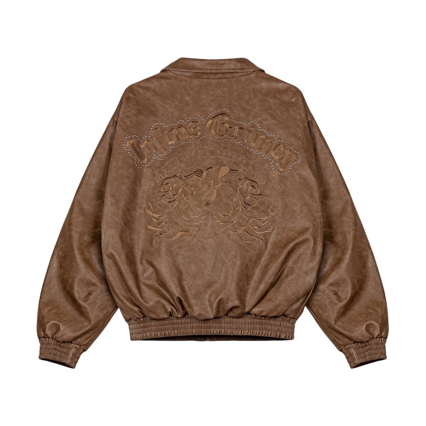 Chief Watcher Pu Leather Bomber Jacket / Brown
