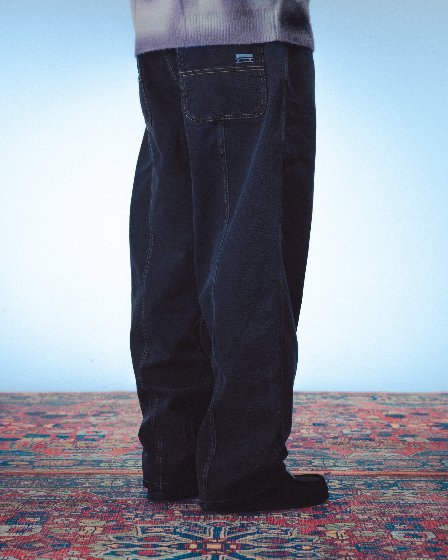 3 Stripes Dyed Denim Baggy Pant / Black