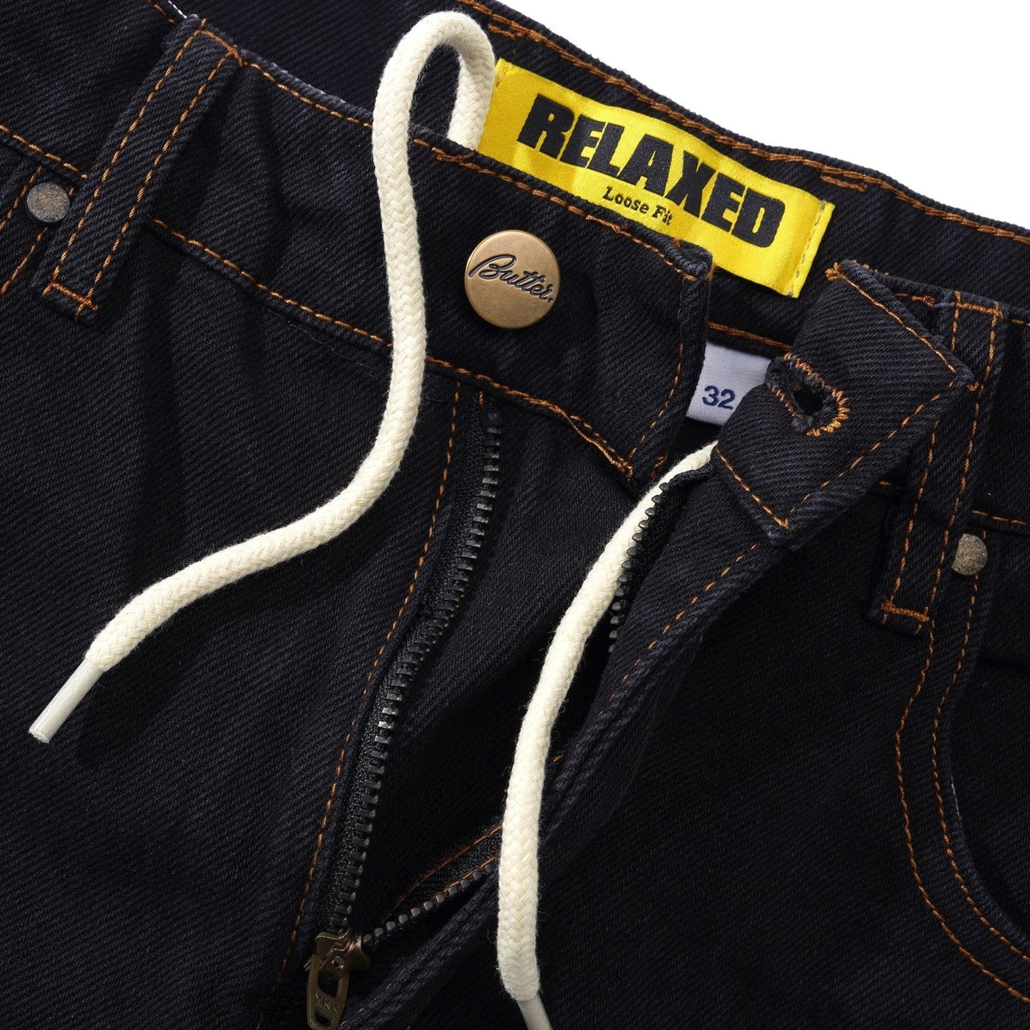 Relaxed Denim Jeans / Washed Black