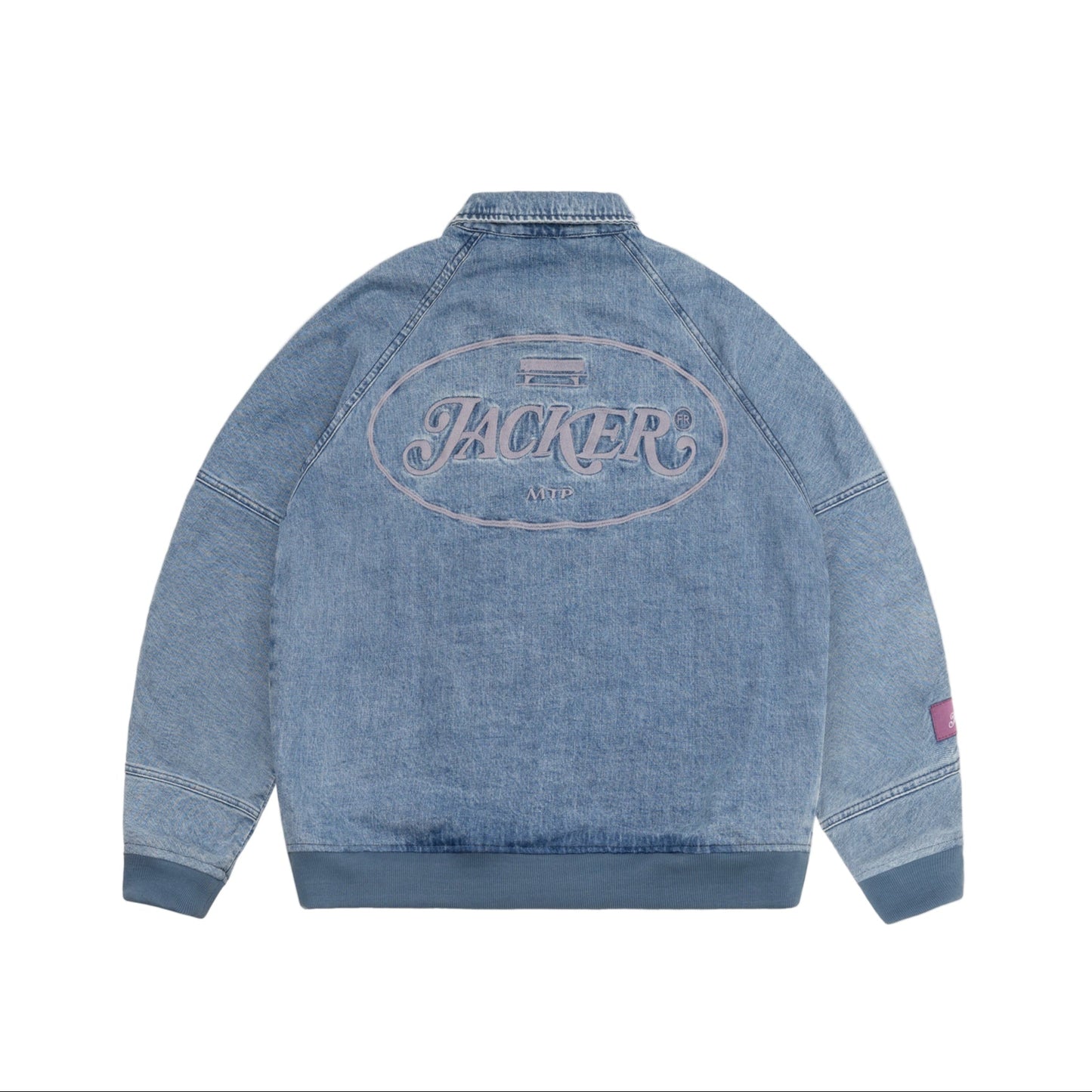 Stamp Dyed Bomber Denim Jacket / Blue