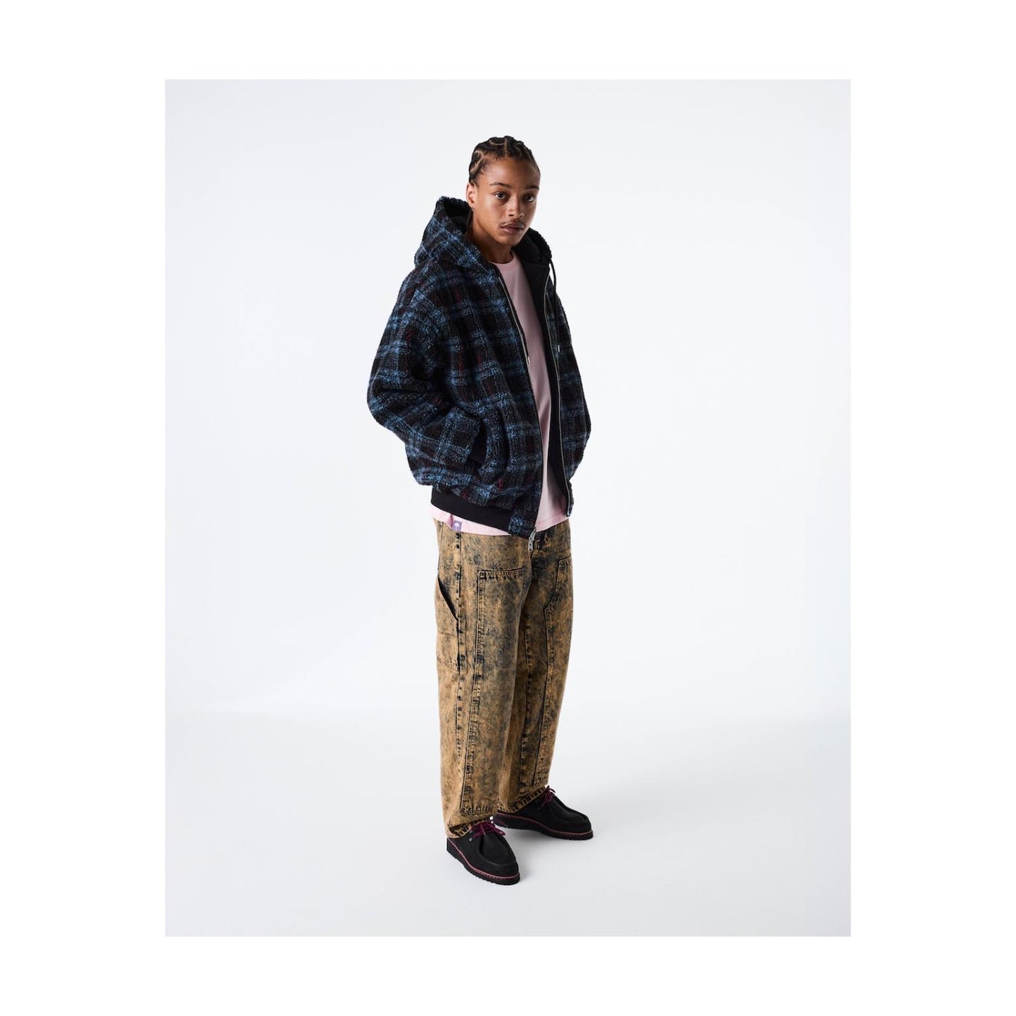 Ocaro Reversible Checkered Full Zip Jacket / Navy, Black